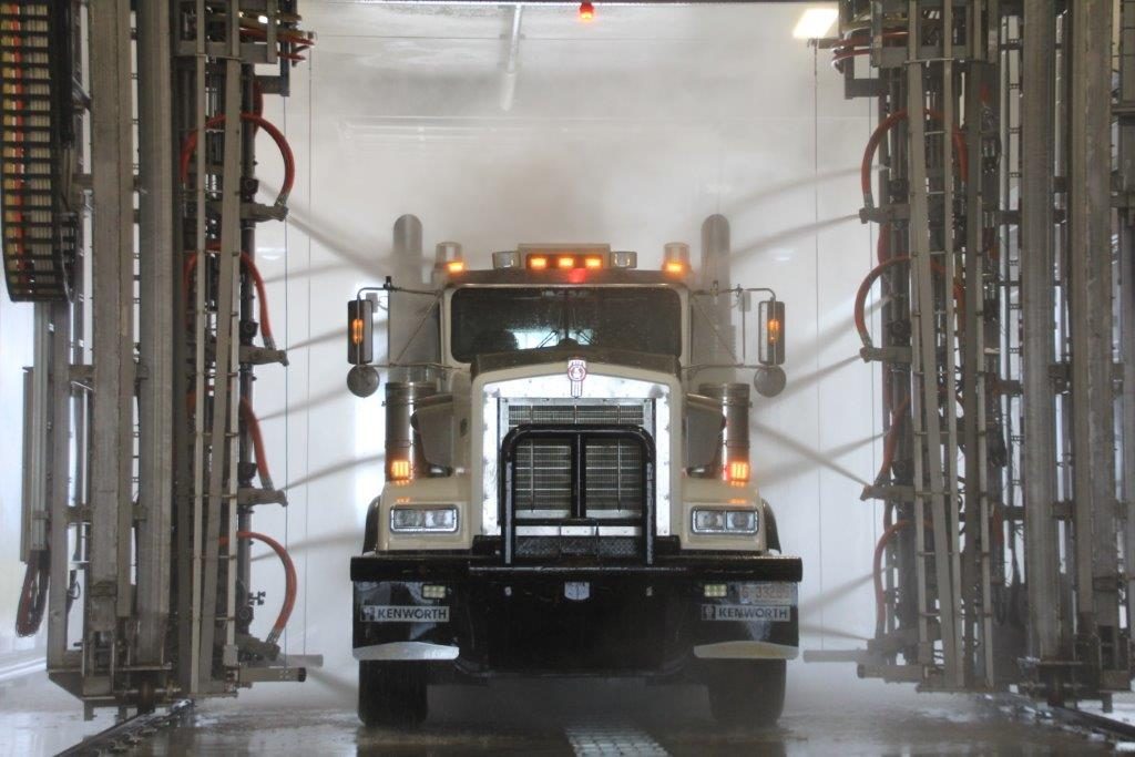 Truck running through Wash