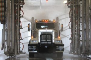 Truck running through Wash