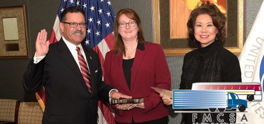 U.S. Secretary of Transportation Elaine L. Chao swears in Raymond P. Martinez as Administrator of the Federal Motor Carriers Safety Administration