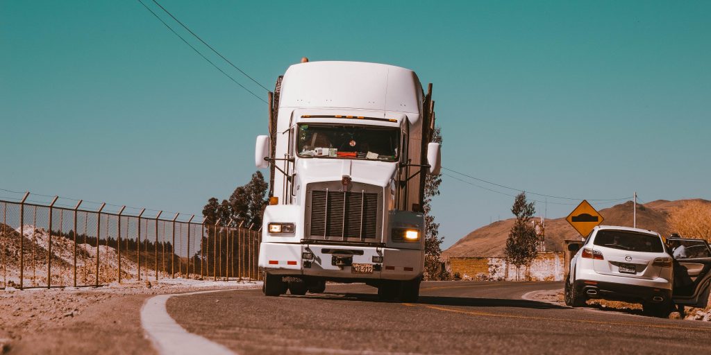 Truck on Road Turn