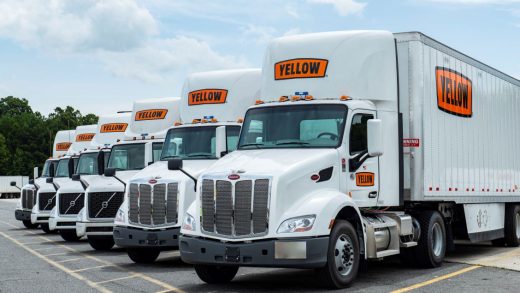 Yellow Corp Trucks Lined Up