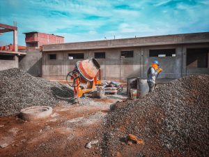 Cement Mixer on Construction Site