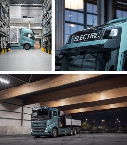 Volvo FH Electric Class 8 cab-over tractor collage