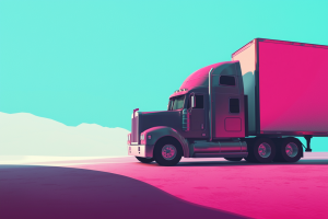 Artistic render of big rig