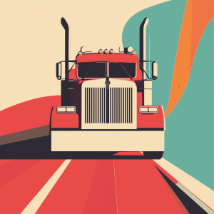 Artistic render of a Rig transporting on road